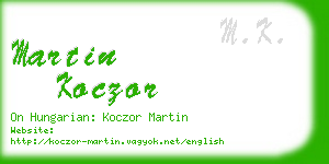 martin koczor business card